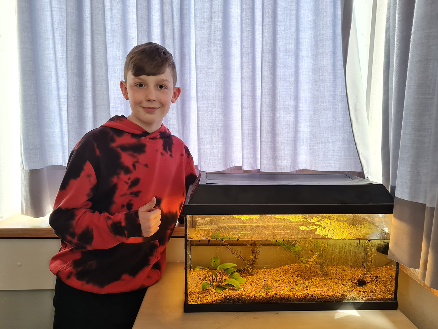 Aquarium und Lukas